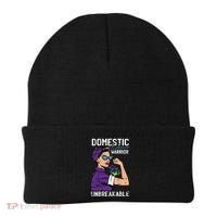Domestic Violence Awareness Warrior Unbreakable Survivor Cool Gift Beanie thumb 0
