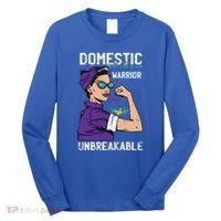 Domestic Violence Awareness Warrior Unbreakable Survivor Cool Gift Long Sleeve Shirt thumb 0