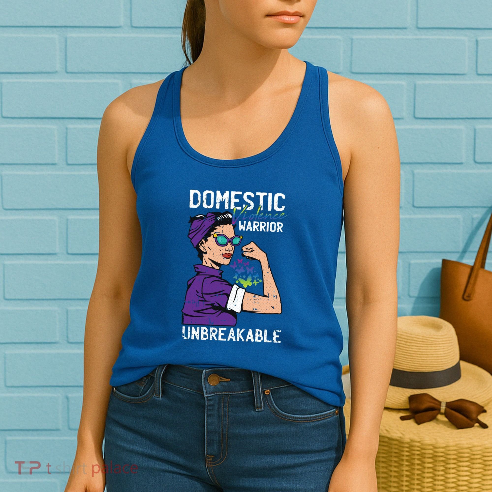 Domestic Violence Awareness Warrior Unbreakable Survivor Cool Gift Women's Tank Top