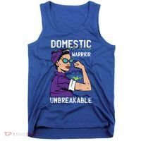 Domestic Violence Awareness Warrior Unbreakable Survivor Cool Gift Tank Top thumb 0