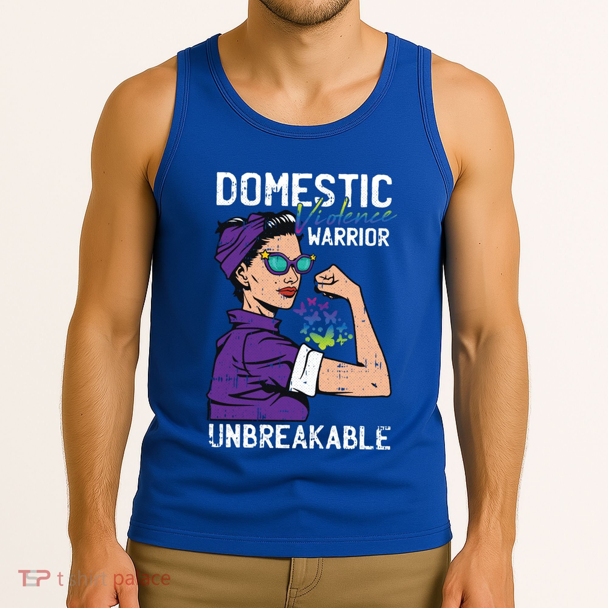 Domestic Violence Awareness Warrior Unbreakable Survivor Cool Gift Tank Top