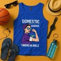 Domestic Violence Awareness Warrior Unbreakable Survivor Cool Gift Tank Top thumb 4