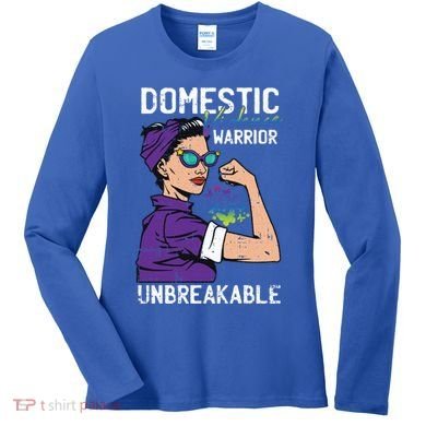 Domestic Violence Awareness Warrior Unbreakable Survivor Cool Gift Women's Long Sleeve Shirt