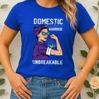 Domestic Violence Awareness Warrior Unbreakable Survivor Cool Gift Women's T-Shirt thumb 2