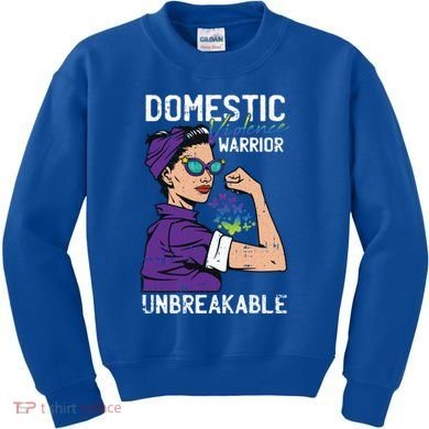 Domestic Violence Awareness Warrior Unbreakable Survivor Cool Gift Kids Sweatshirt