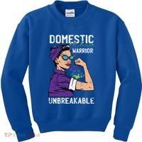 Domestic Violence Awareness Warrior Unbreakable Survivor Cool Gift Kids Sweatshirt thumb 0