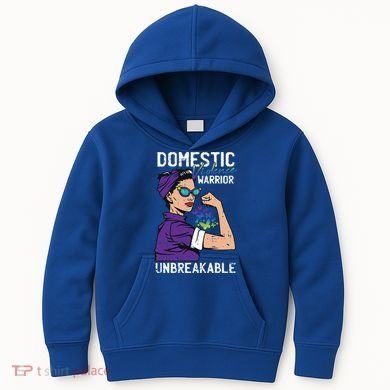 Domestic Violence Awareness Warrior Unbreakable Survivor Cool Gift Kids Hoodie