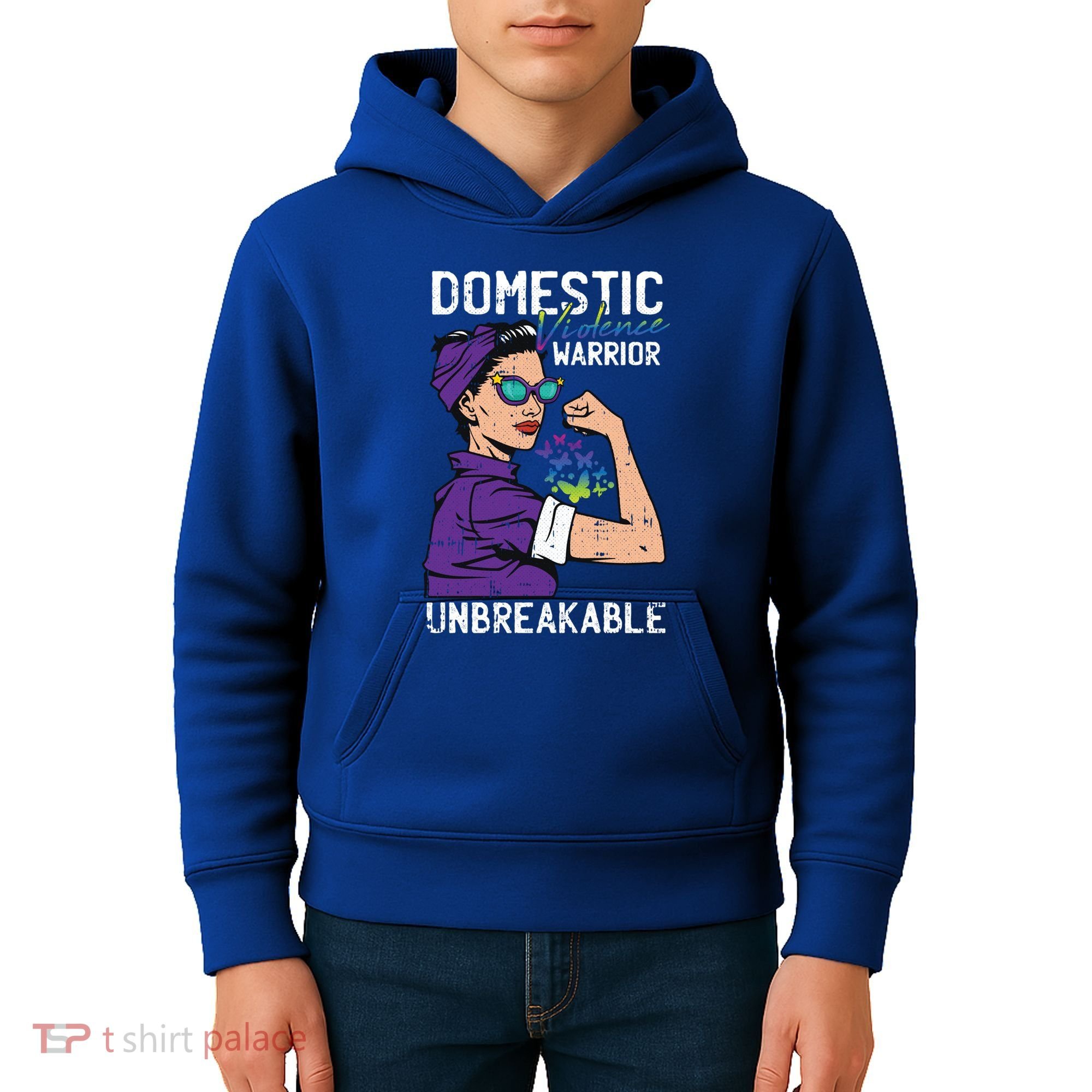 Domestic Violence Awareness Warrior Unbreakable Survivor Cool Gift Kids Hoodie