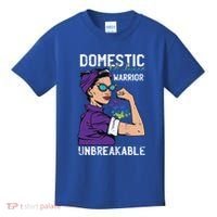 Domestic Violence Awareness Warrior Unbreakable Survivor Cool Gift Kids T-Shirt thumb 0