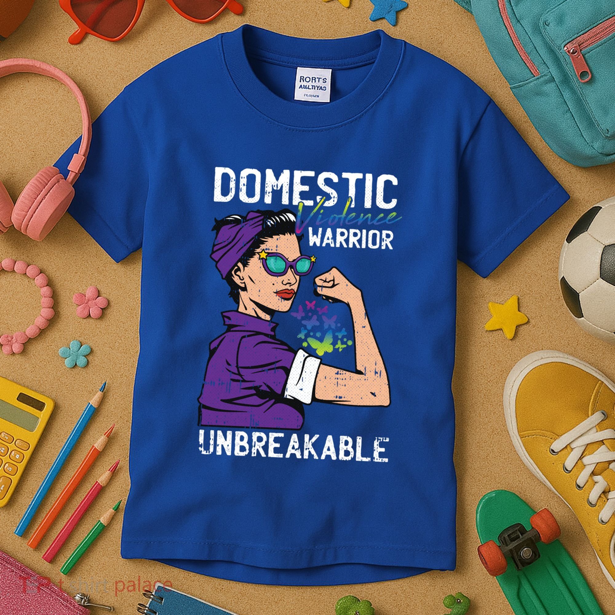Domestic Violence Awareness Warrior Unbreakable Survivor Cool Gift Kids T-Shirt