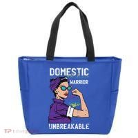 Domestic Violence Awareness Warrior Unbreakable Survivor Cool Gift Tote Bag thumb 0