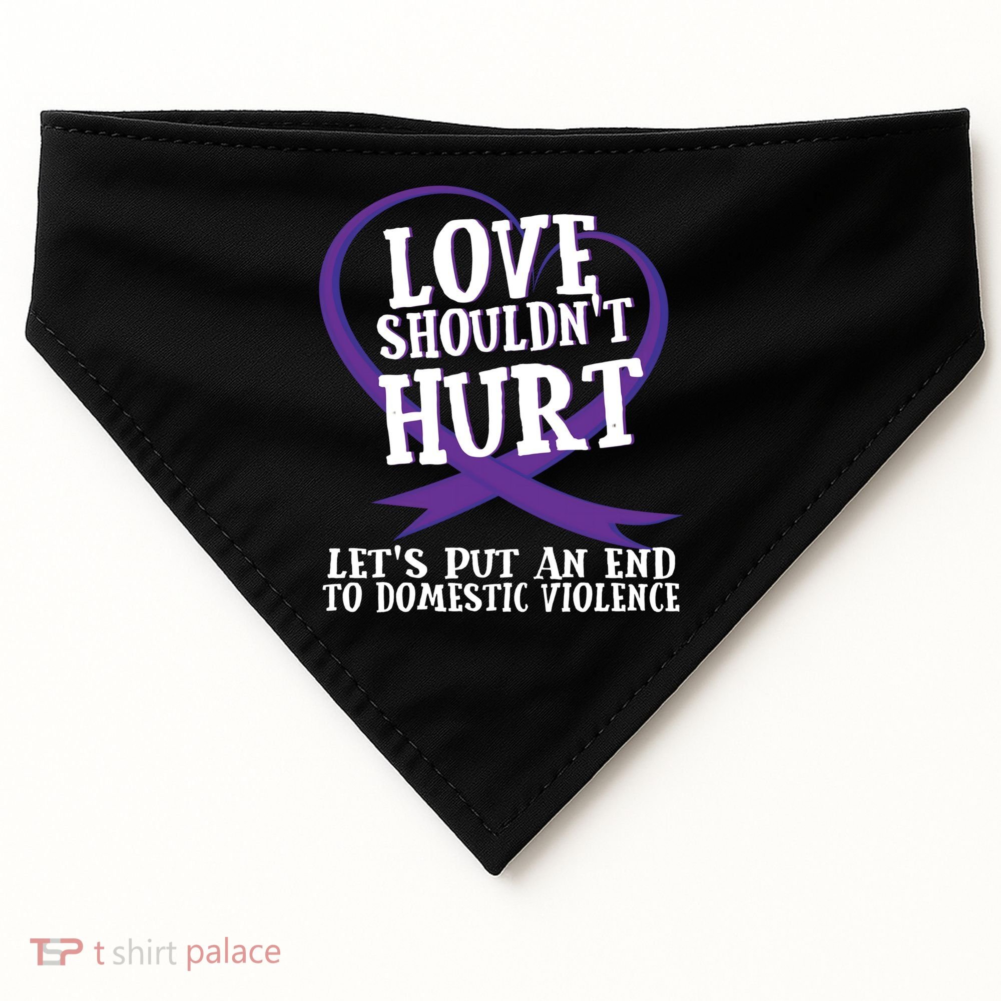 Domestic Violence Awareness Survivor Support Month Gift USA-Made Doggie Bandana
