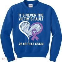 Domestic Violence Awareness Sexual Assault Awareness Gift Kids Sweatshirt thumb 0