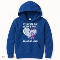 Domestic Violence Awareness Sexual Assault Awareness Gift Kids Hoodie thumb 0
