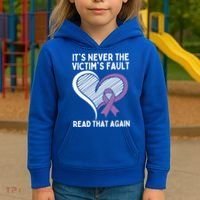 Domestic Violence Awareness Sexual Assault Awareness Gift Kids Hoodie thumb 3