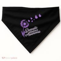 Domestic Violence Awareness Month Purple Ribbon USA-Made Doggie Bandana thumb 0