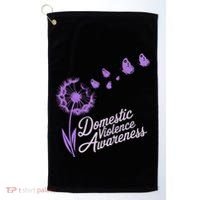 Domestic Violence Awareness Month Purple Ribbon Golf Towel thumb 0