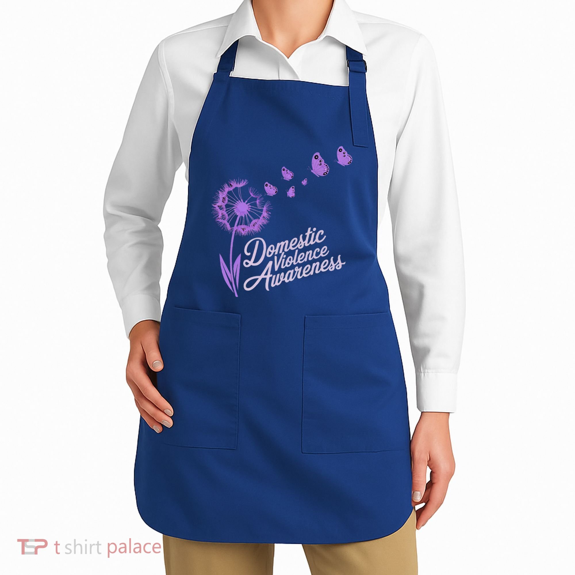 Domestic Violence Awareness Month Purple Ribbon Apron