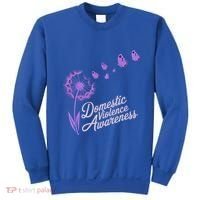 Domestic Violence Awareness Month Purple Ribbon Sweatshirt thumb 0