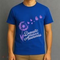 Domestic Violence Awareness Month Purple Ribbon T-Shirt thumb 3