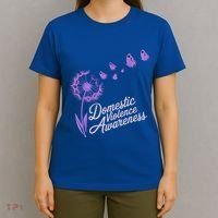 Domestic Violence Awareness Month Purple Ribbon T-Shirt thumb 4