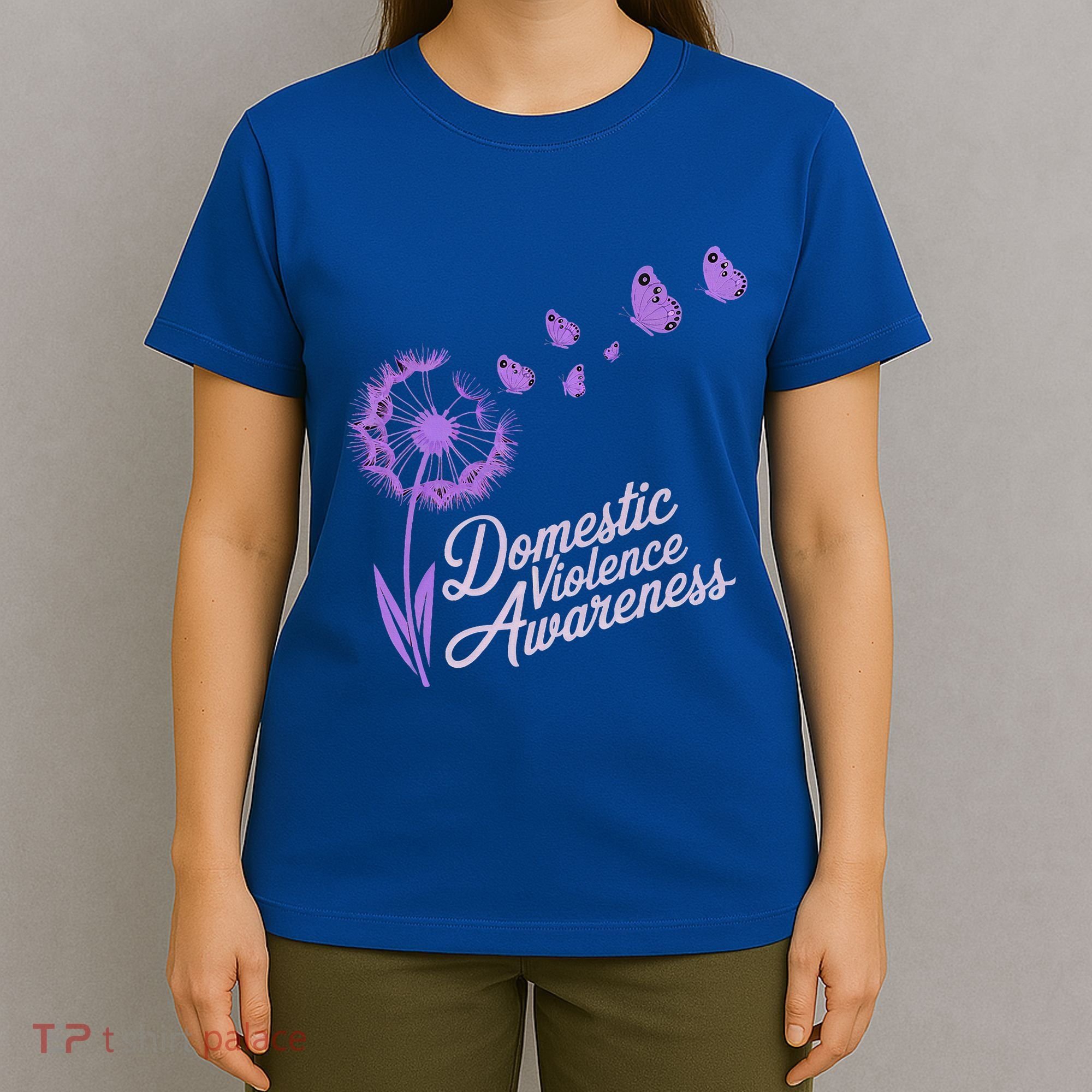 Domestic Violence Awareness Month Purple Ribbon T-Shirt