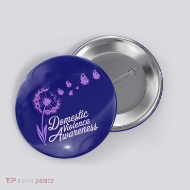 Domestic Violence Awareness Month Purple Ribbon Button