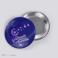 Domestic Violence Awareness Month Purple Ribbon Button thumb 0