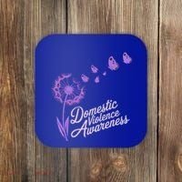 Domestic Violence Awareness Month Purple Ribbon Coaster thumb 0