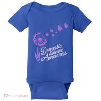 Domestic Violence Awareness Month Purple Ribbon Baby Bodysuit thumb 0