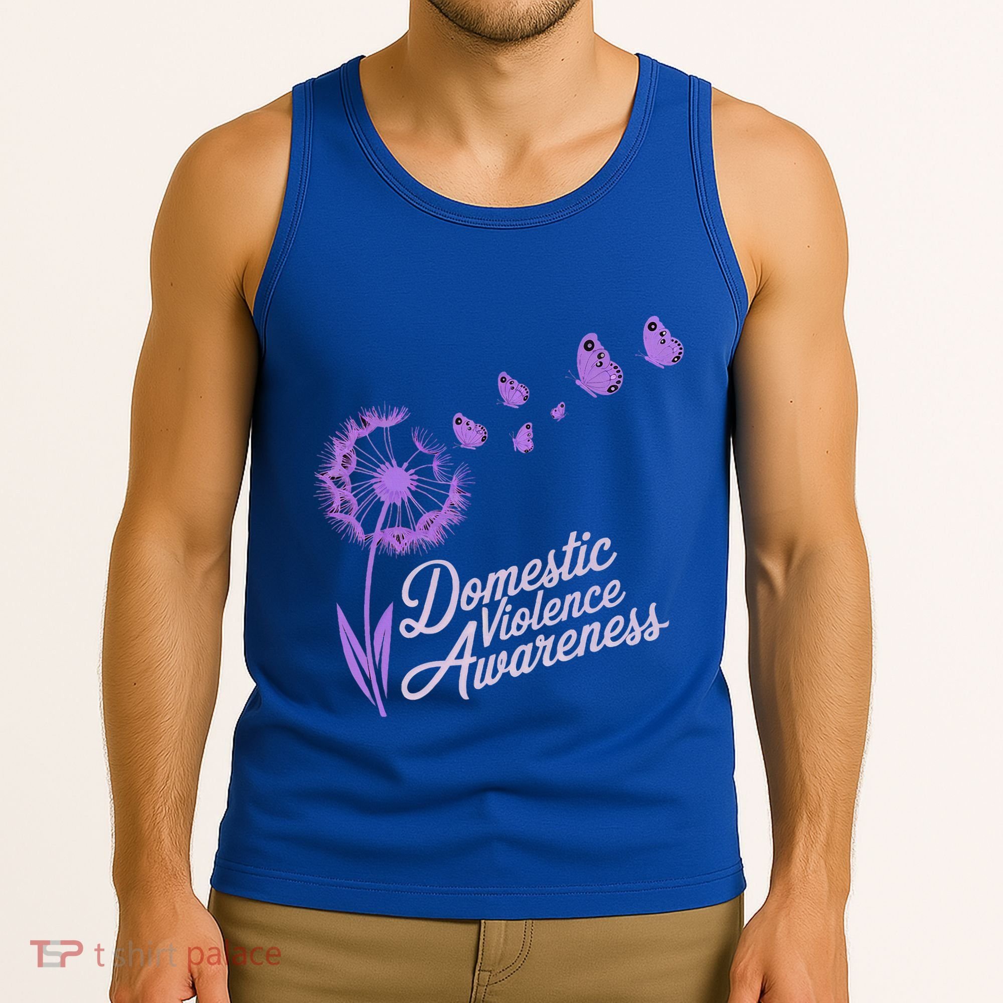 Domestic Violence Awareness Month Purple Ribbon Tank Top