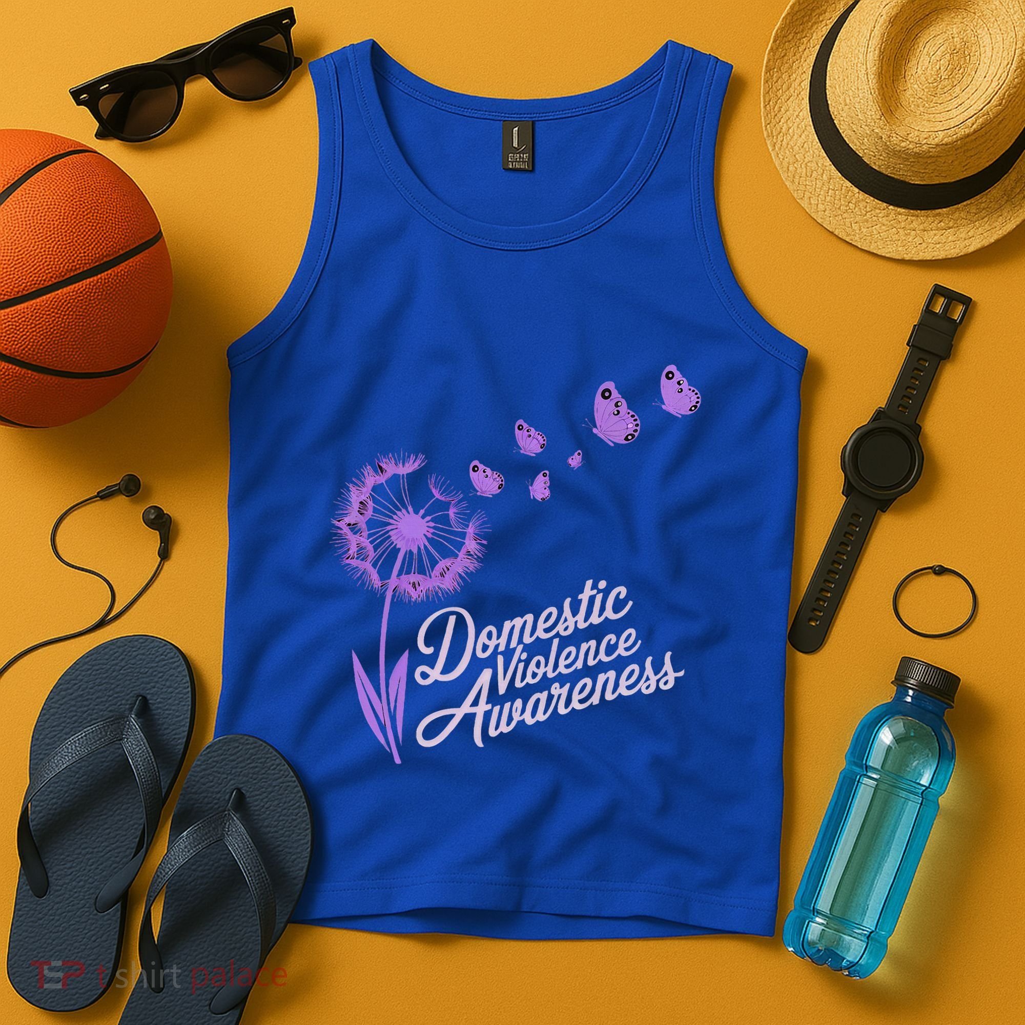 Domestic Violence Awareness Month Purple Ribbon Tank Top