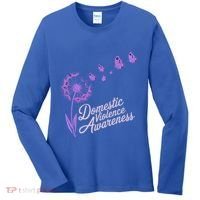 Domestic Violence Awareness Month Purple Ribbon Women's Long Sleeve Shirt thumb 0