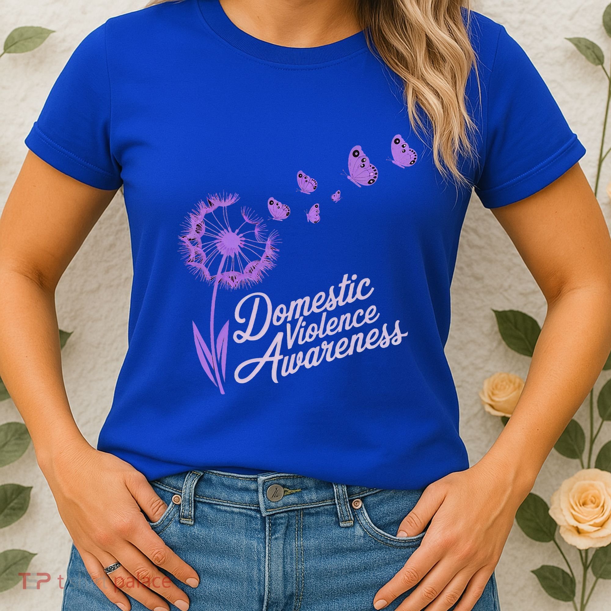Domestic Violence Awareness Month Purple Ribbon Women's T-Shirt