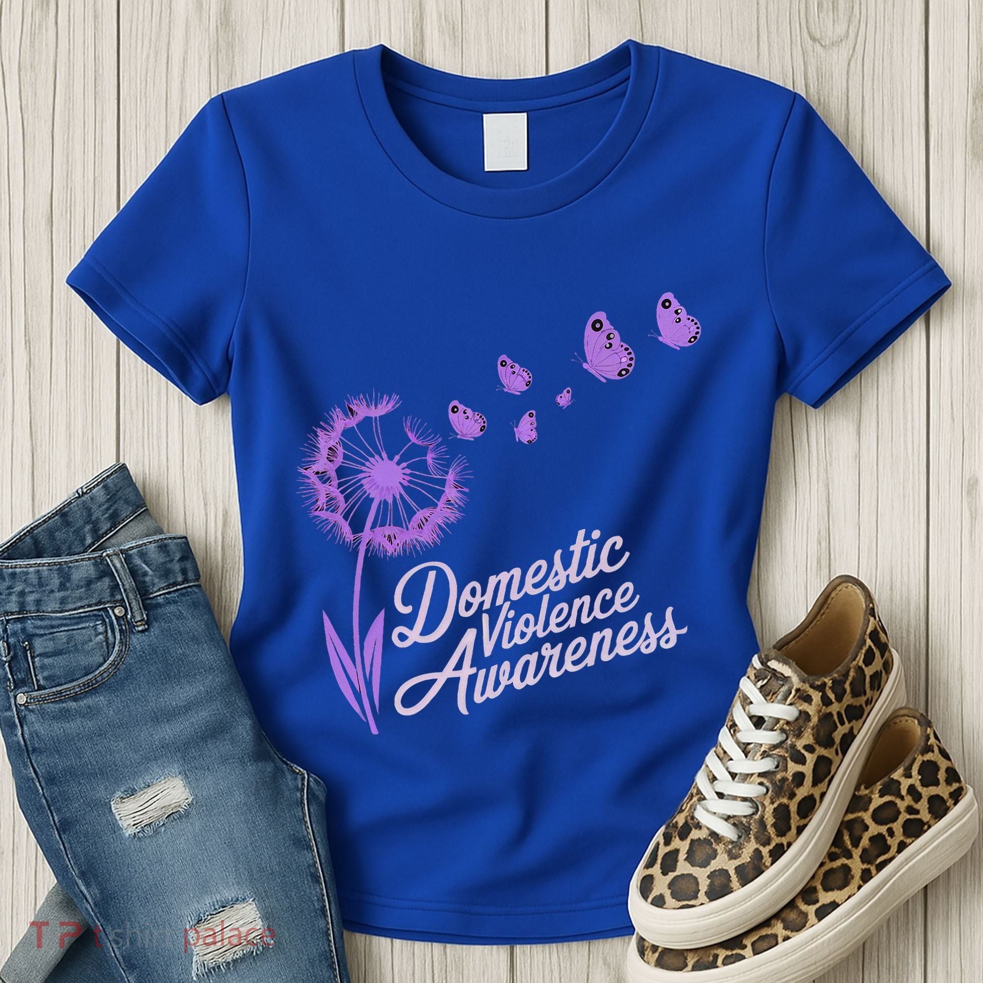 Domestic Violence Awareness Month Purple Ribbon Women's T-Shirt