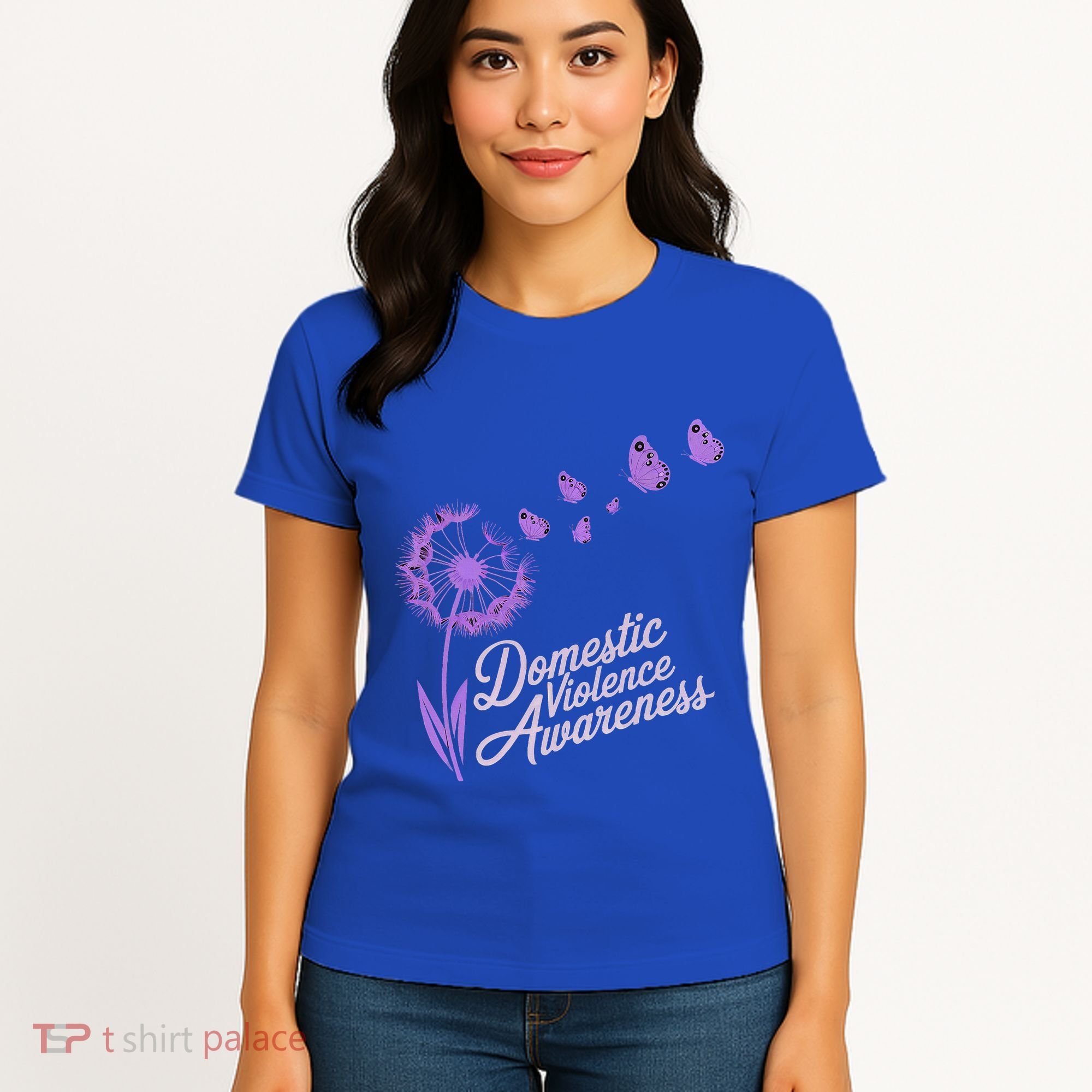 Domestic Violence Awareness Month Purple Ribbon Women's T-Shirt