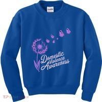 Domestic Violence Awareness Month Purple Ribbon Kids Sweatshirt thumb 0