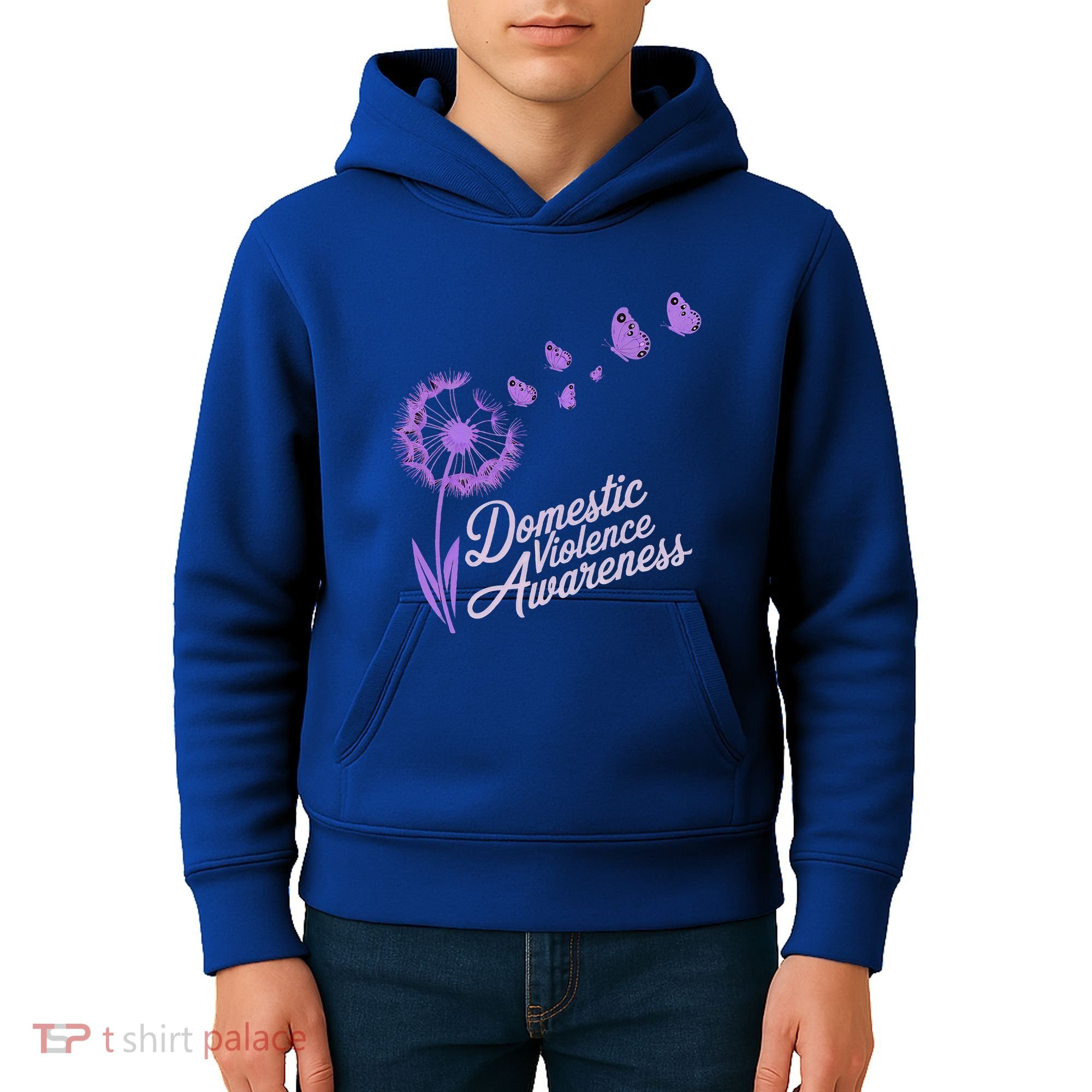 Domestic Violence Awareness Month Purple Ribbon Kids Hoodie