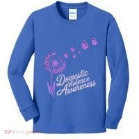 Domestic Violence Awareness Month Purple Ribbon Kids Long Sleeve Shirt thumb 0