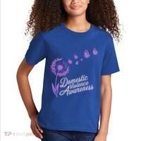 Domestic Violence Awareness Month Purple Ribbon Kids T-Shirt thumb 2