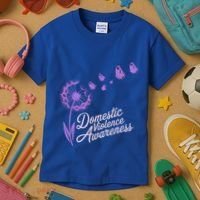 Domestic Violence Awareness Month Purple Ribbon Kids T-Shirt thumb 3