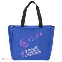 Domestic Violence Awareness Month Purple Ribbon Tote Bag thumb 0