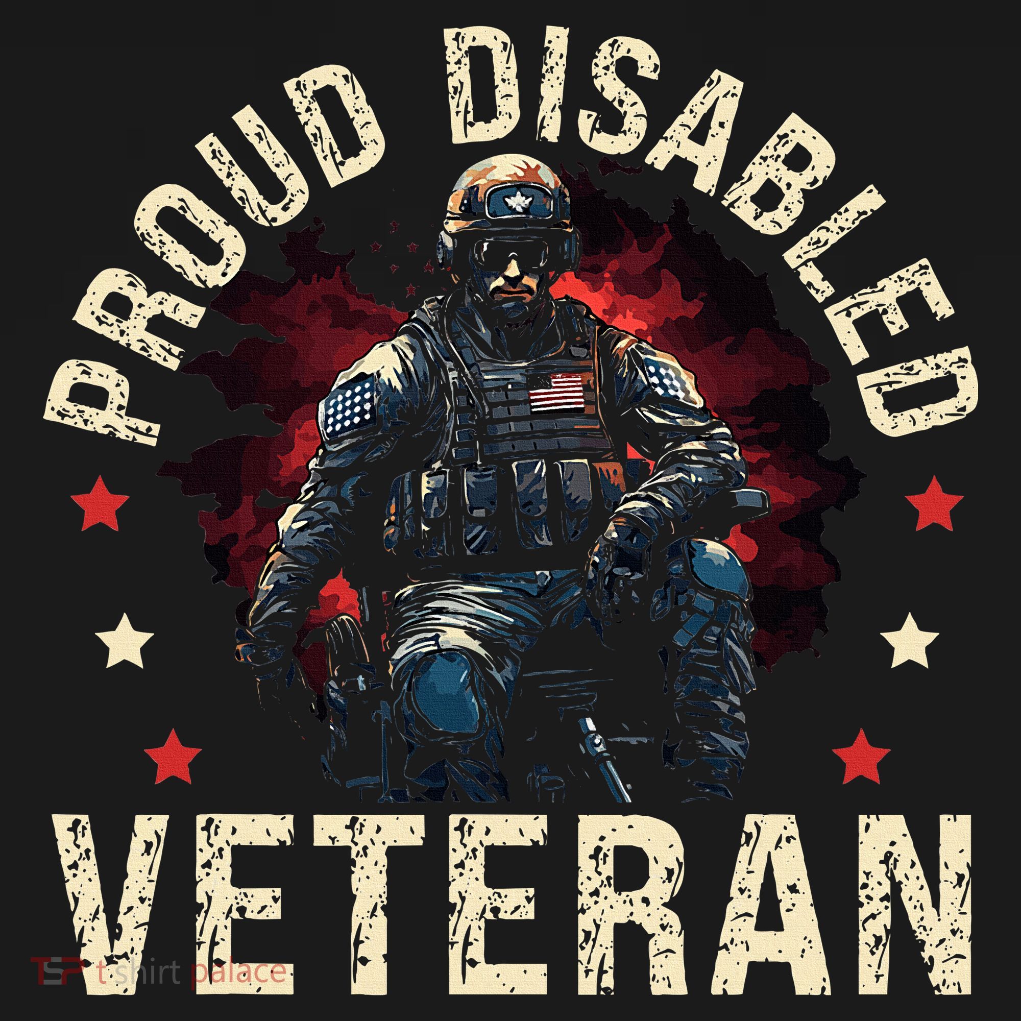 Disabled Veteran Armed Forces Military Soldier Army Usa T-Shirt