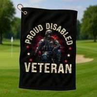 Disabled Veteran Armed Forces Military Soldier Army Usa Golf Towel thumb 1