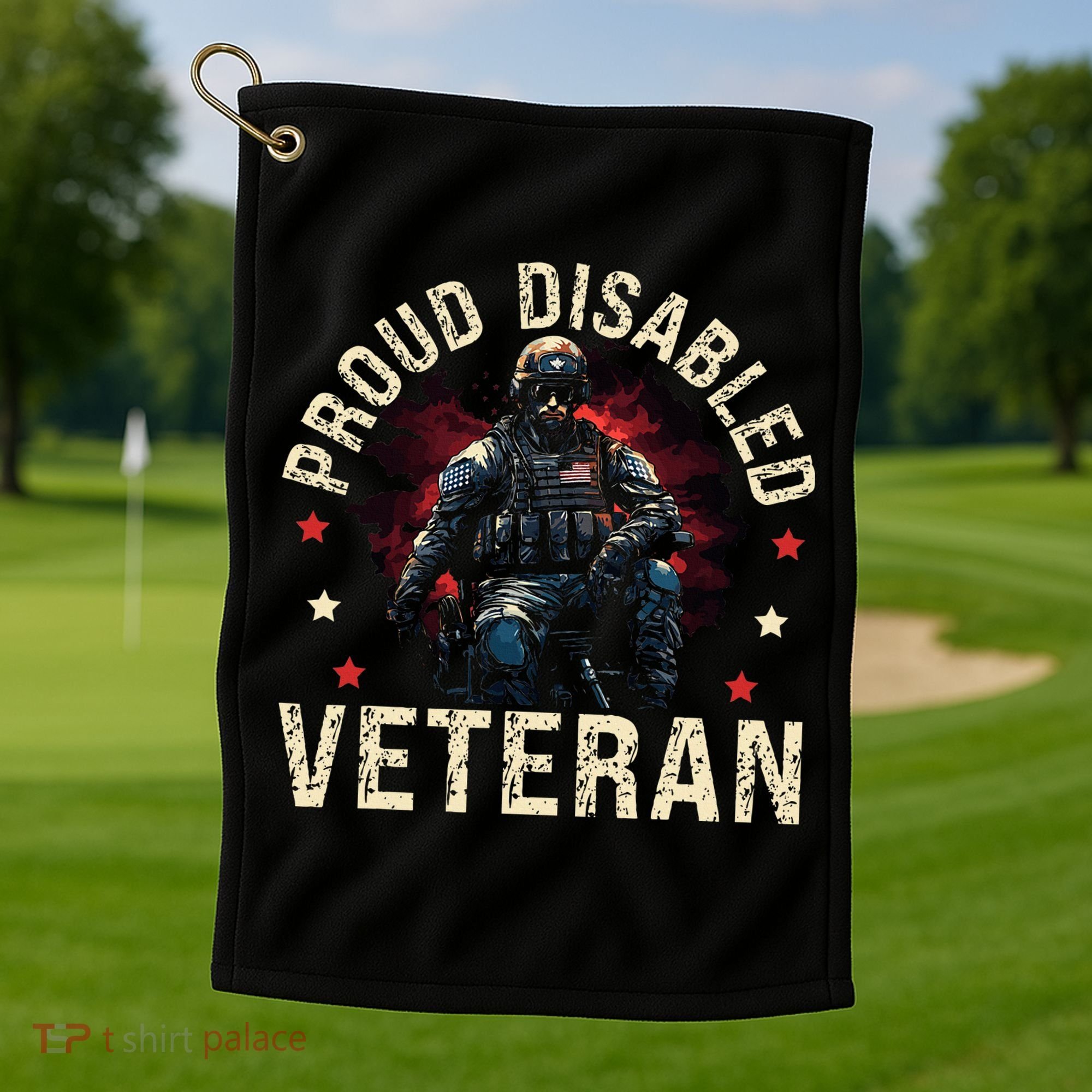 Disabled Veteran Armed Forces Military Soldier Army Usa Golf Towel