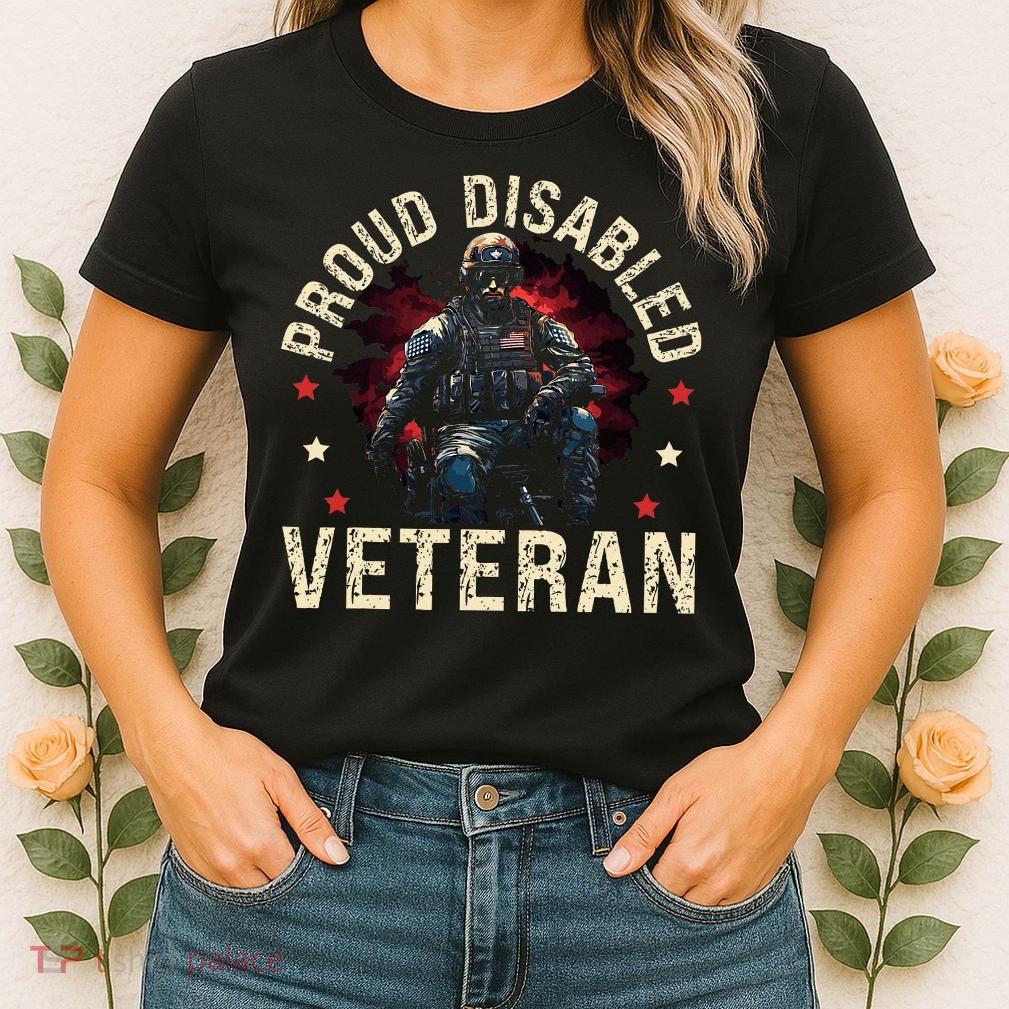 Disabled Veteran Armed Forces Military Soldier Army Usa Women's T-Shirt
