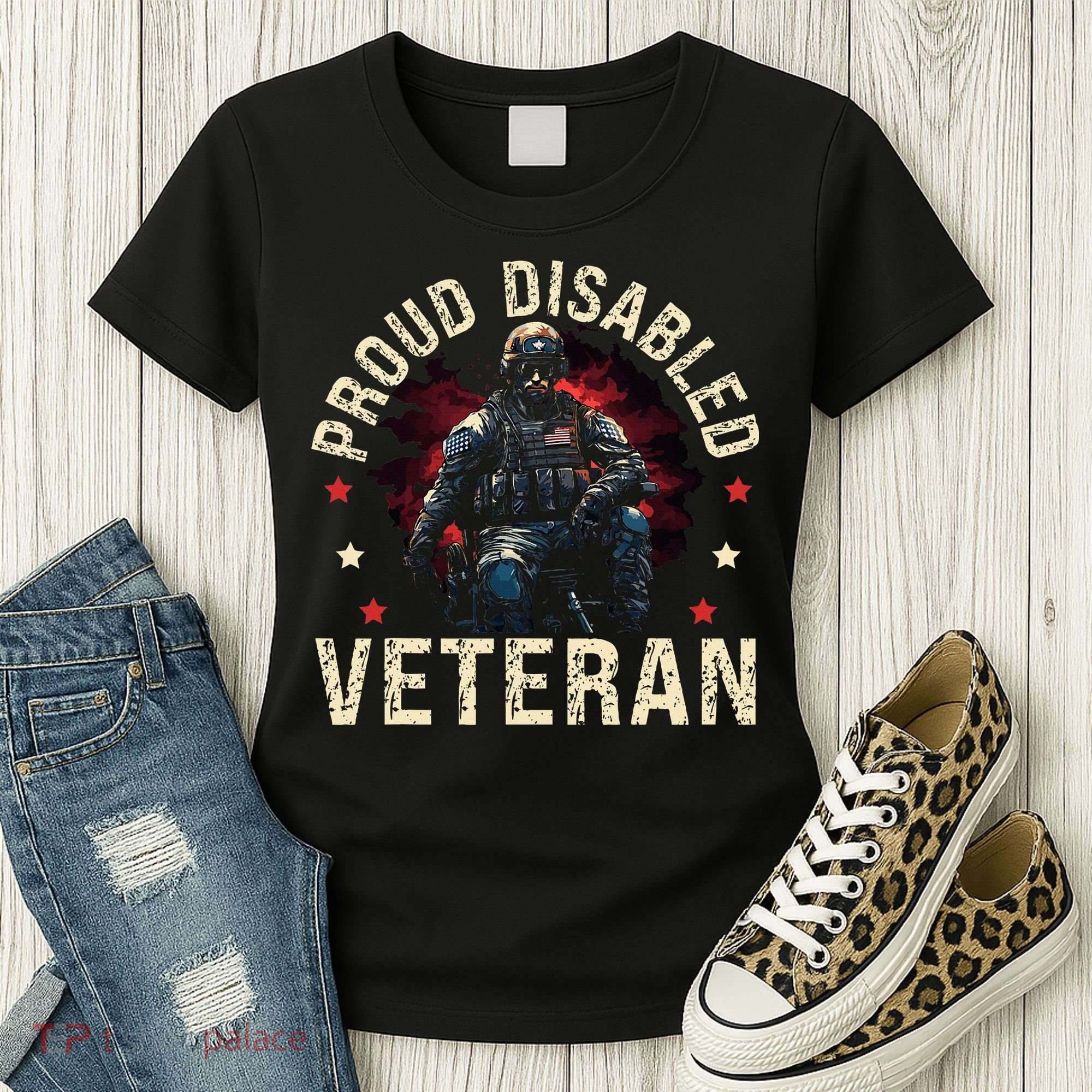 Disabled Veteran Armed Forces Military Soldier Army Usa Women's T-Shirt