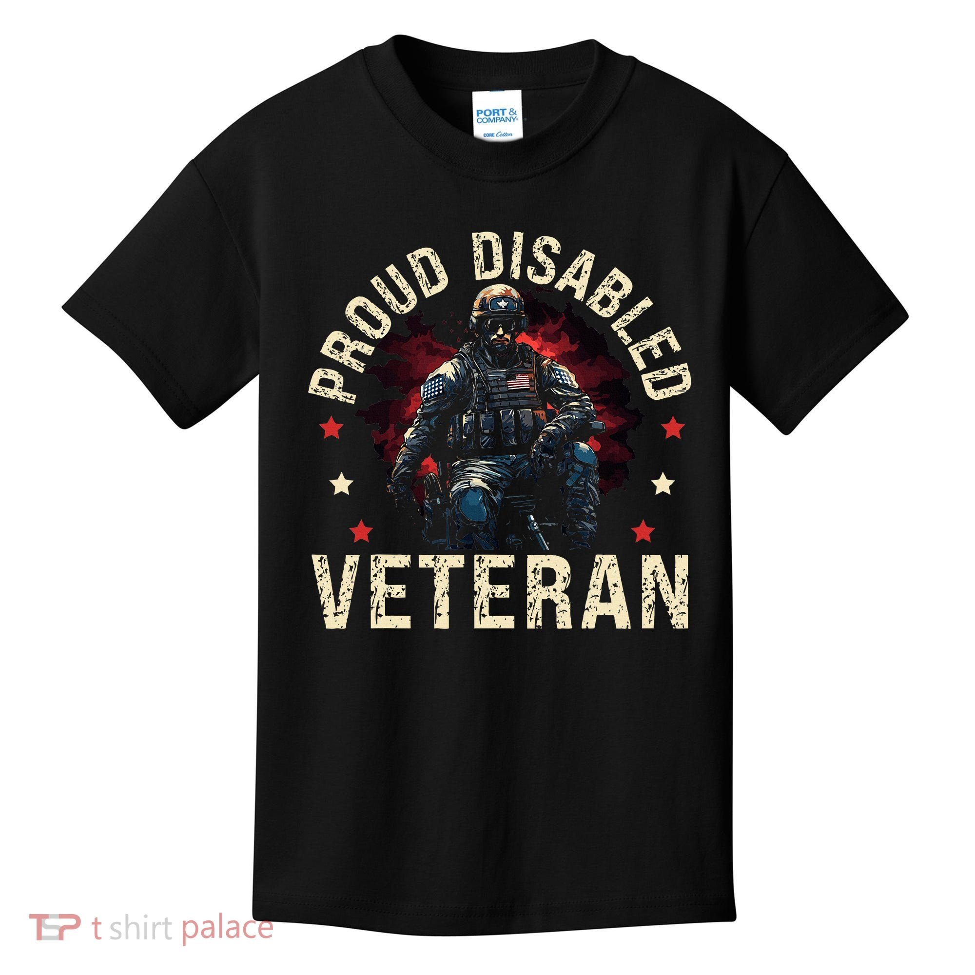 Disabled Veteran Armed Forces Military Soldier Army Usa Kids T-Shirt