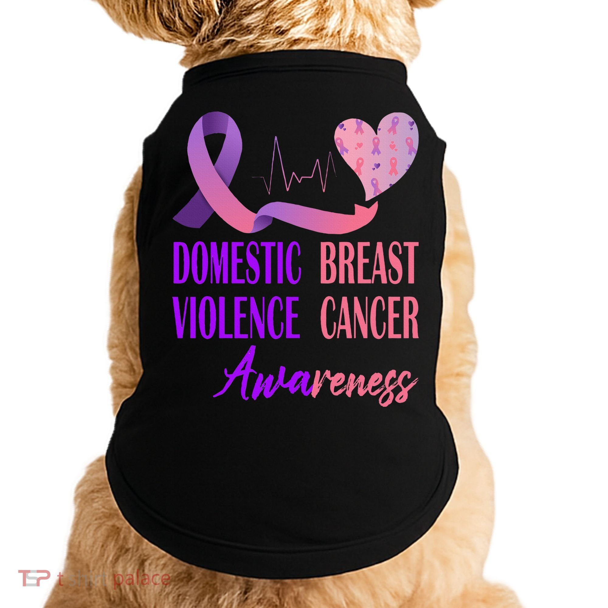 Domestic Violence And Breast Cancer Awareness Month Support Doggie Tank