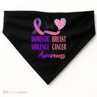Domestic Violence And Breast Cancer Awareness Month Support USA-Made Doggie Bandana thumb 0